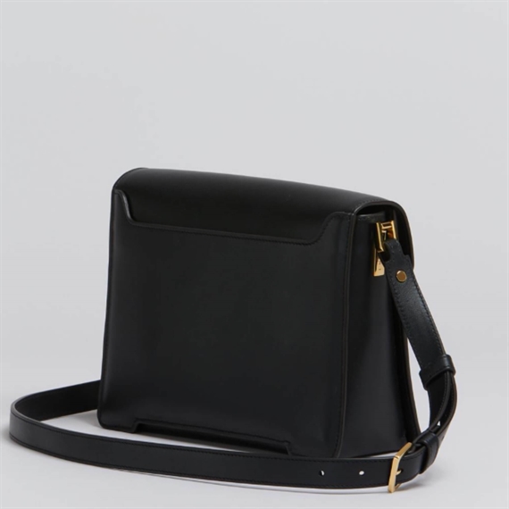 Marni Medium Shoulder Bag, Black Calf Leather 